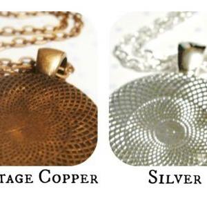 Silver Moon Necklace: Picture Pendant. Art..
